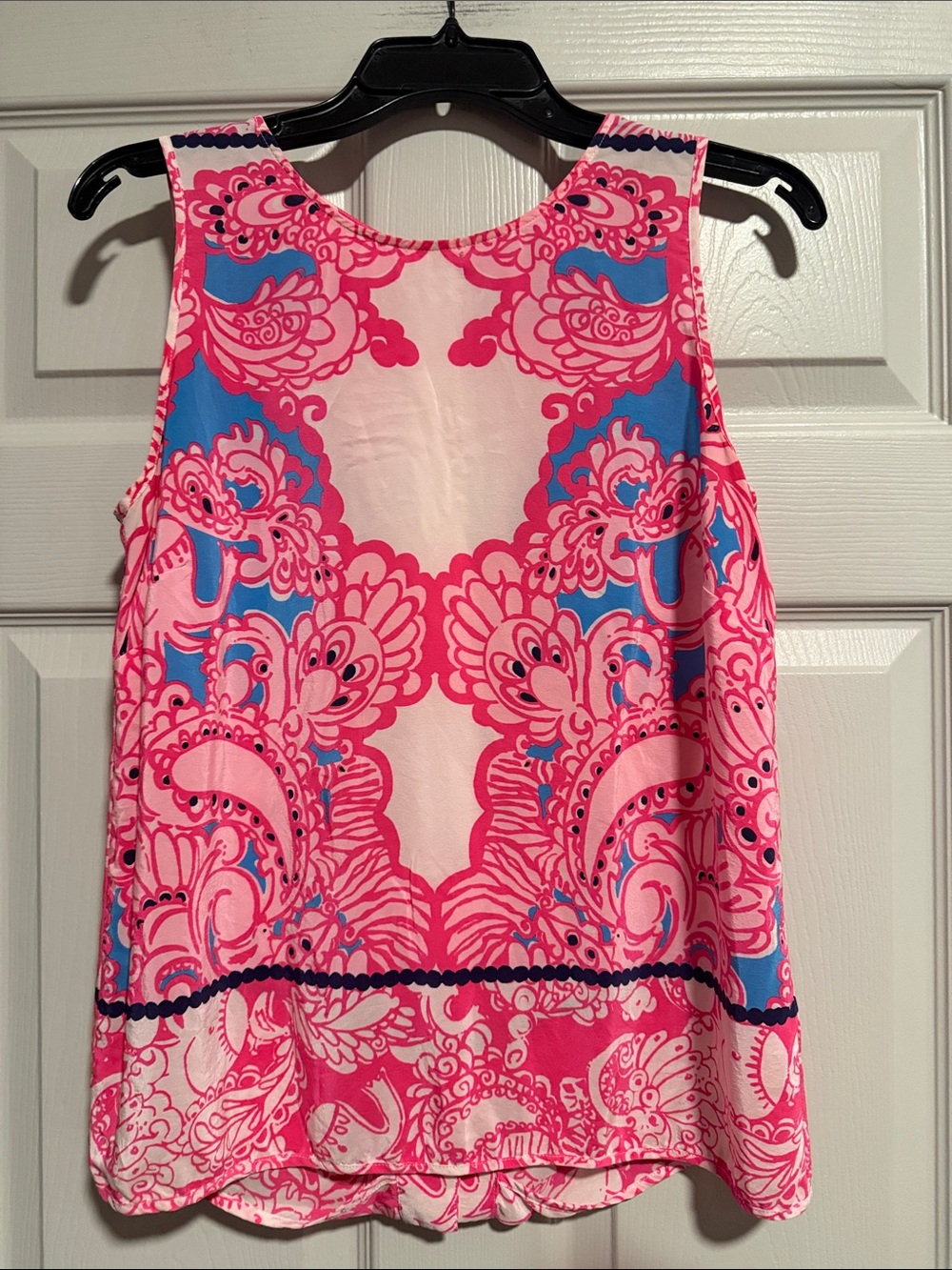 Lilly Pulitzer Pink and Blue Paisley Print Shell Top